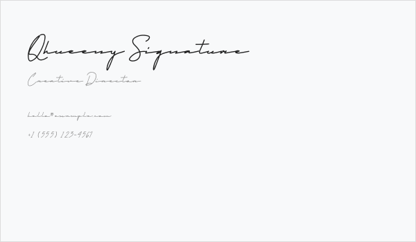 Qhueeny Signature Business Card