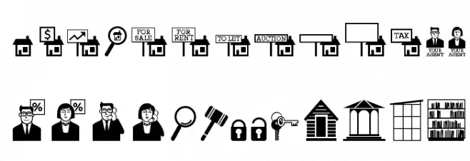 Qikicons Real Estate Fuentes MAYÚSCULAS