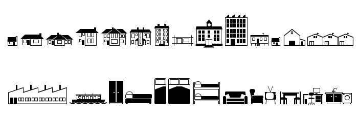 Qikicons Real Estate Font LOWERCASE