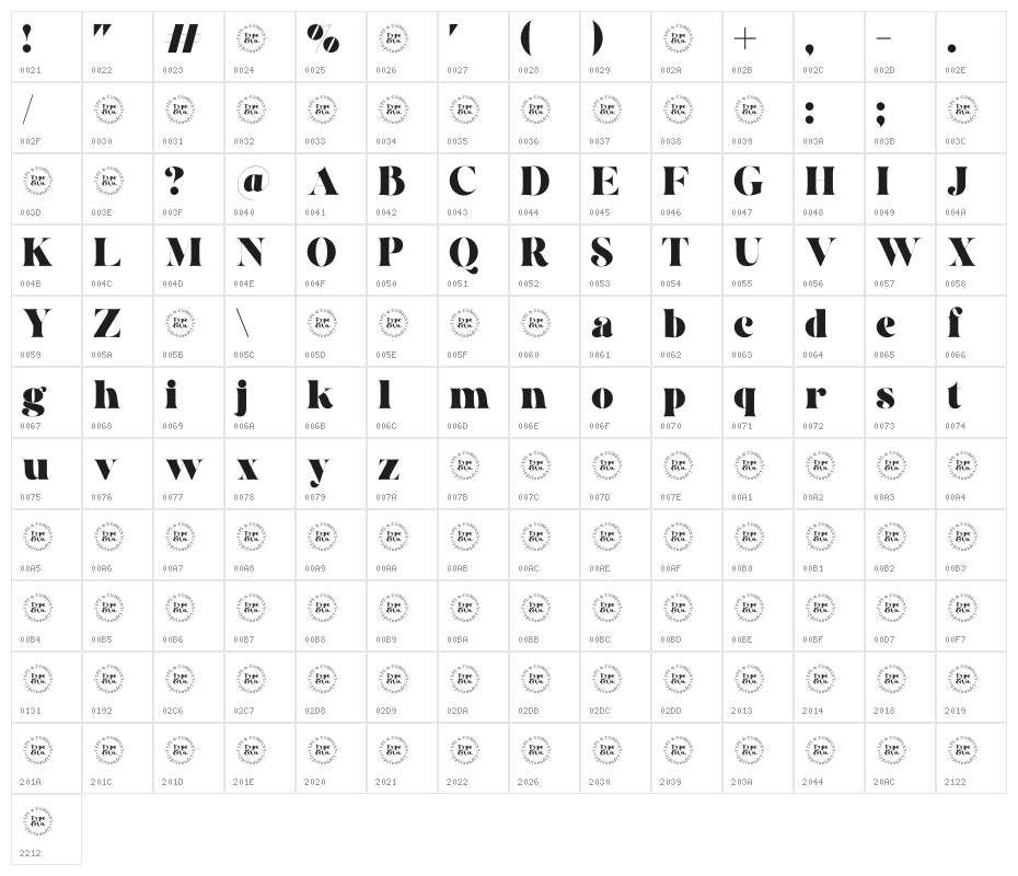 Qillo Demo Version Regular Character Map