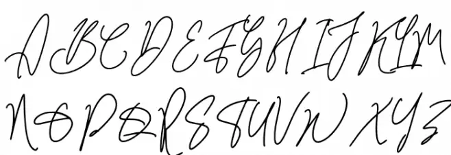 QinderiaSignature-Regular 字体 大写
