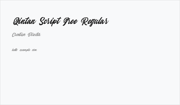 Qintan Script Free Regular Business Card