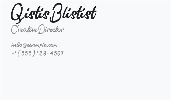 Qistis Blistist Business Card