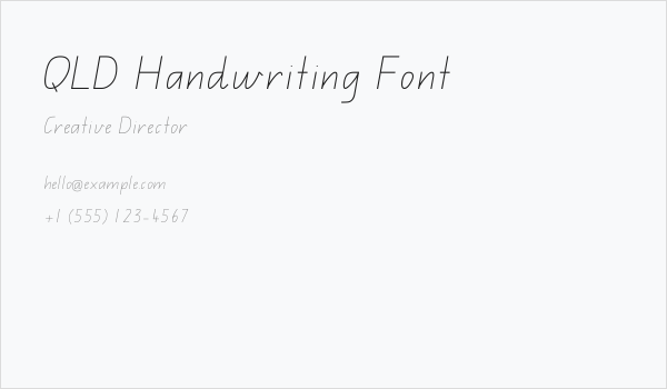 QLD Handwriting Font Business Card
