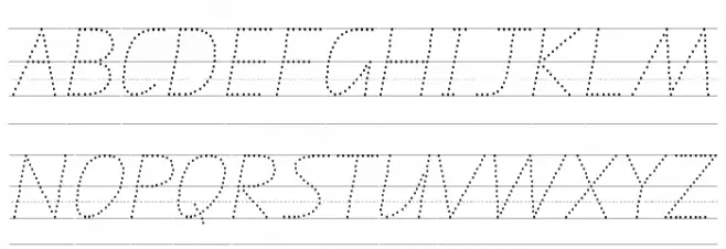 QLD Handwriting Guide フォント 大文字