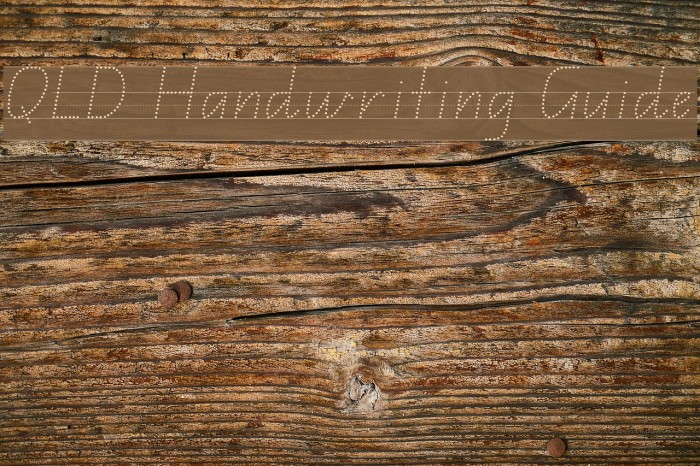 QLD Handwriting Guide Font examples