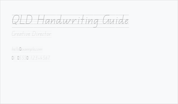 QLD Handwriting Guide Business Card