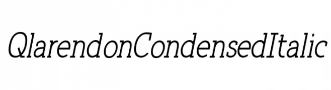 Qlarendon Condensed Italic  Fuentes Gratis Descargar