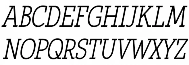 Qlarendon Condensed Italic Fuentes MAYÚSCULAS