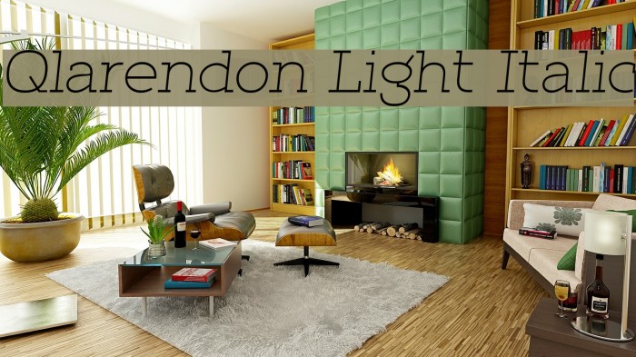 Qlarendon Light Italic Font examples