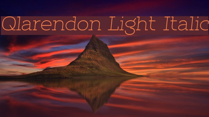 Qlarendon Light Italic Font examples