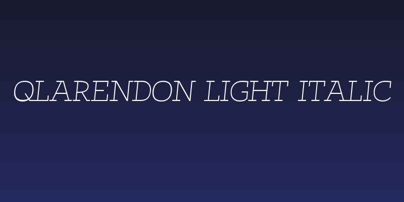 Qlarendon Light Italic Social Header