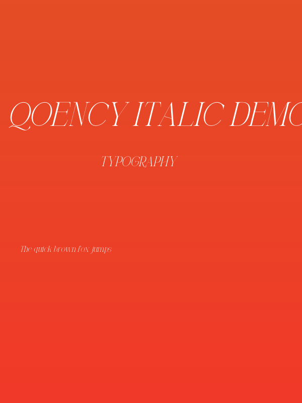 Qoency Italic Demo Poster