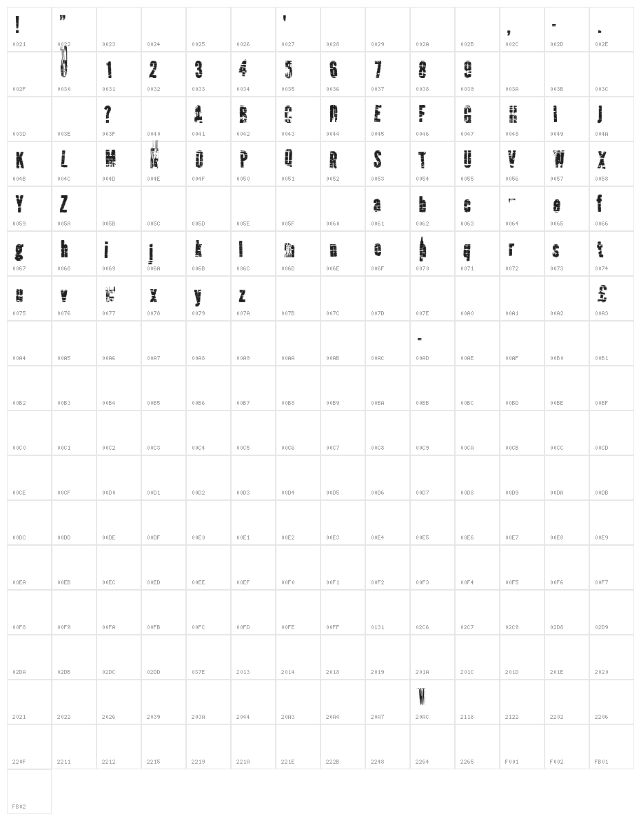 QrackStreet Character Map