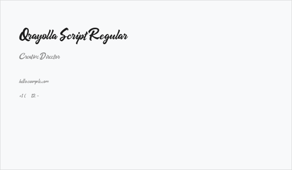 Qrayolla Script Regular Business Card