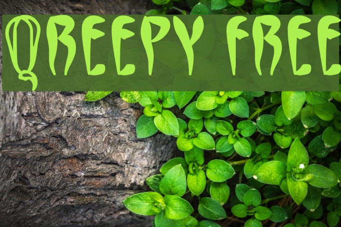 Qreepy free फ़ॉन्ट examples