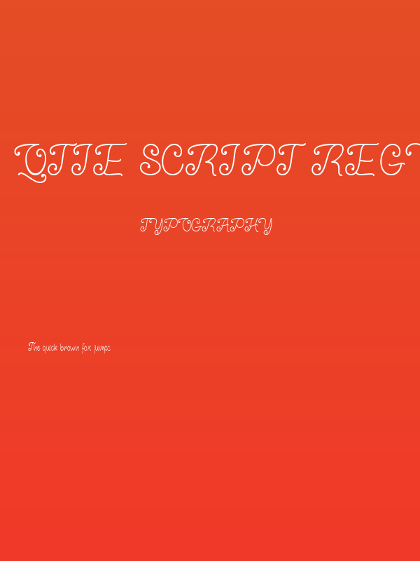 Qtie Script Regular Poster