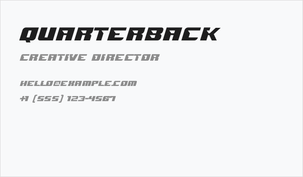 QUARTERBACK Business Card