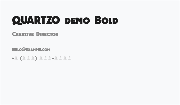 QUARTZO demo Bold Business Card