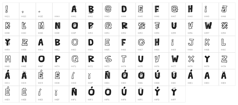QUEFONTita!-Black Character Map
