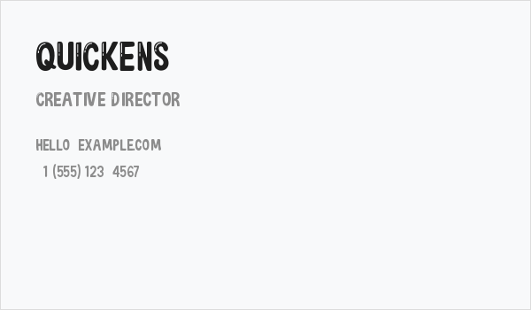 QUICKENS Business Card