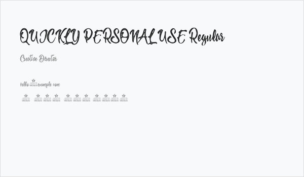 QUICKLY PERSONAL USE Regular Business Card