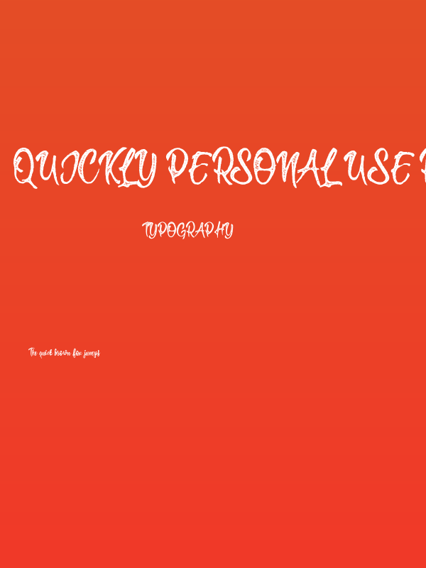 QUICKLY PERSONAL USE Regular Poster