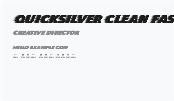 QUICKSILVER CLEAN FAST Business Card