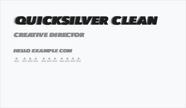 QUICKSILVER CLEAN Business Card