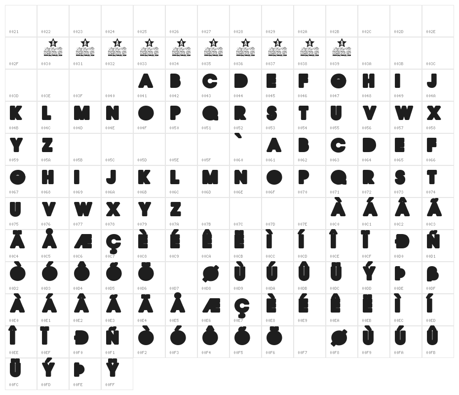 QUIRKY BACK PERSONAL USE Regular Character Map