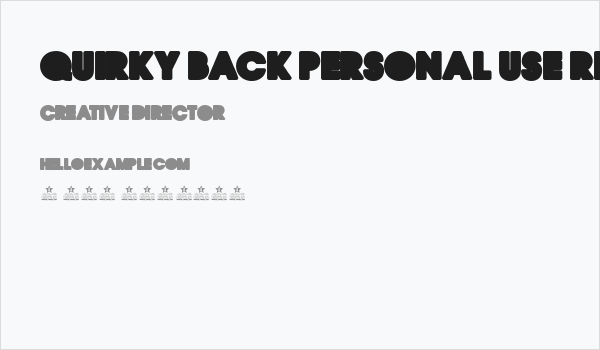 QUIRKY BACK PERSONAL USE Regular Business Card