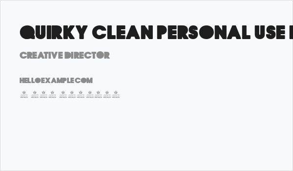 QUIRKY CLEAN PERSONAL USE Regular Business Card
