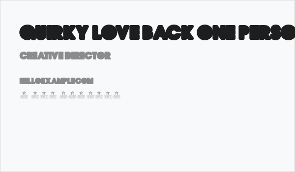 QUIRKY LOVE BACK ONE PERSONAL USE Regular Business Card