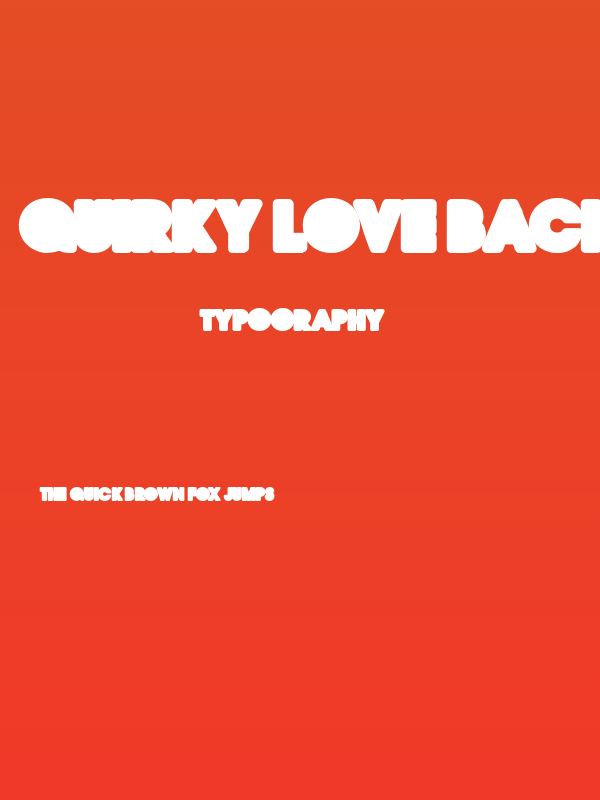 QUIRKY LOVE BACK ONE PERSONAL USE Regular Poster