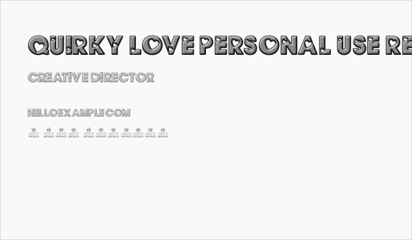 QUIRKY LOVE PERSONAL USE Regular Business Card