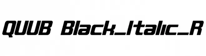 QUUB Black_Italic_R  Frei Schriftart Herunterladen
