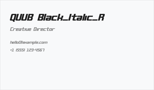 QUUB Black_Italic_R Business Card