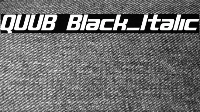 QUUB Black_Italic Font examples