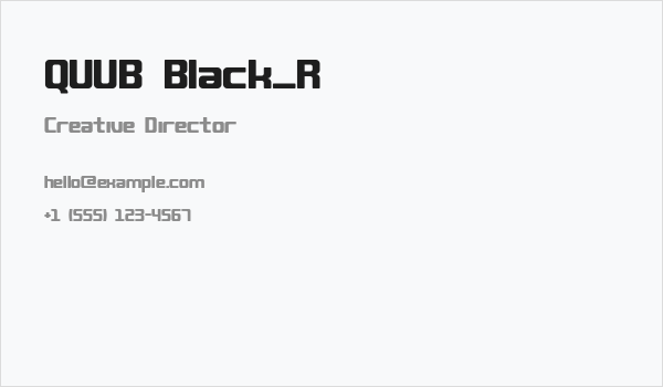 QUUB Black_R Business Card
