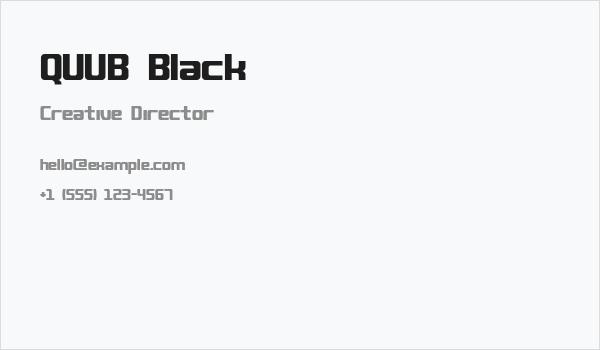 QUUB Black Business Card