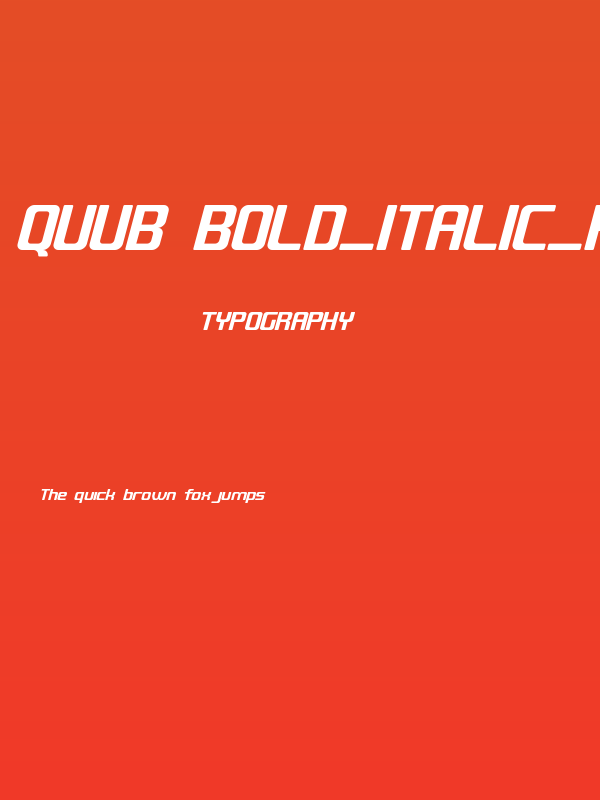 QUUB Bold_Italic_R Poster