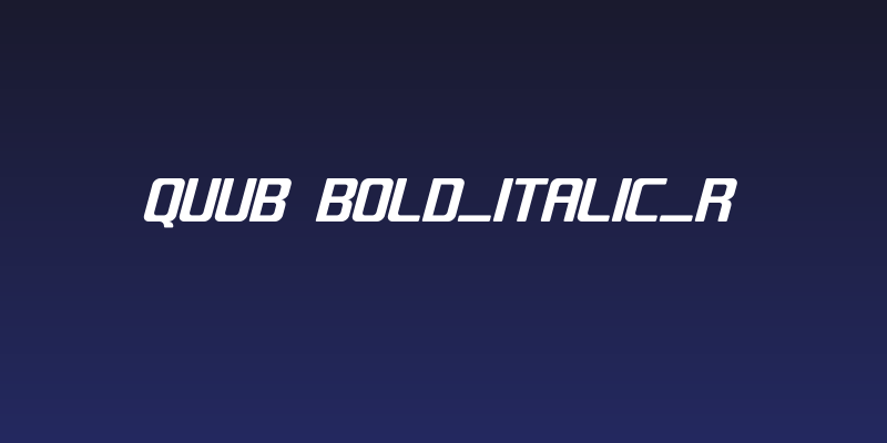 QUUB Bold_Italic_R Social Header