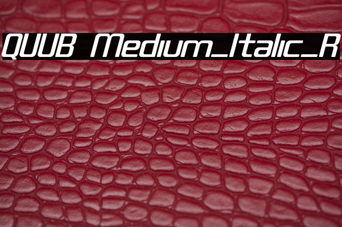 QUUB Medium_Italic_R Example 3