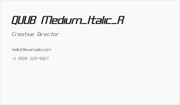 QUUB Medium_Italic_R Business Card