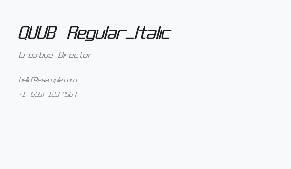 QUUB Regular_Italic Business Card