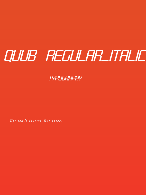 QUUB Regular_Italic Poster