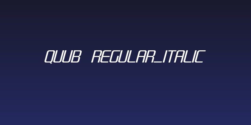 QUUB Regular_Italic Social Header
