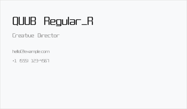 QUUB Regular_R Business Card