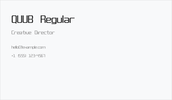QUUB Regular Business Card