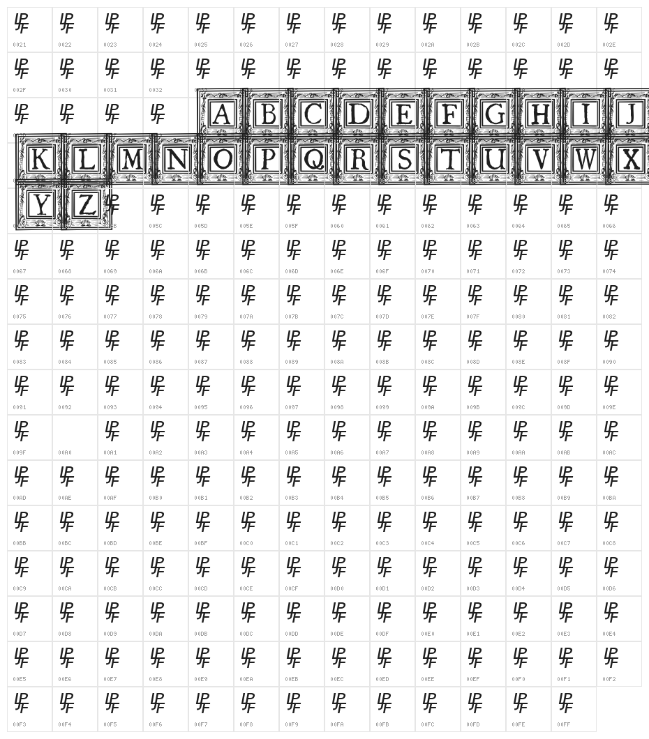 QuaNauticale_Initials_No1 Character Map
